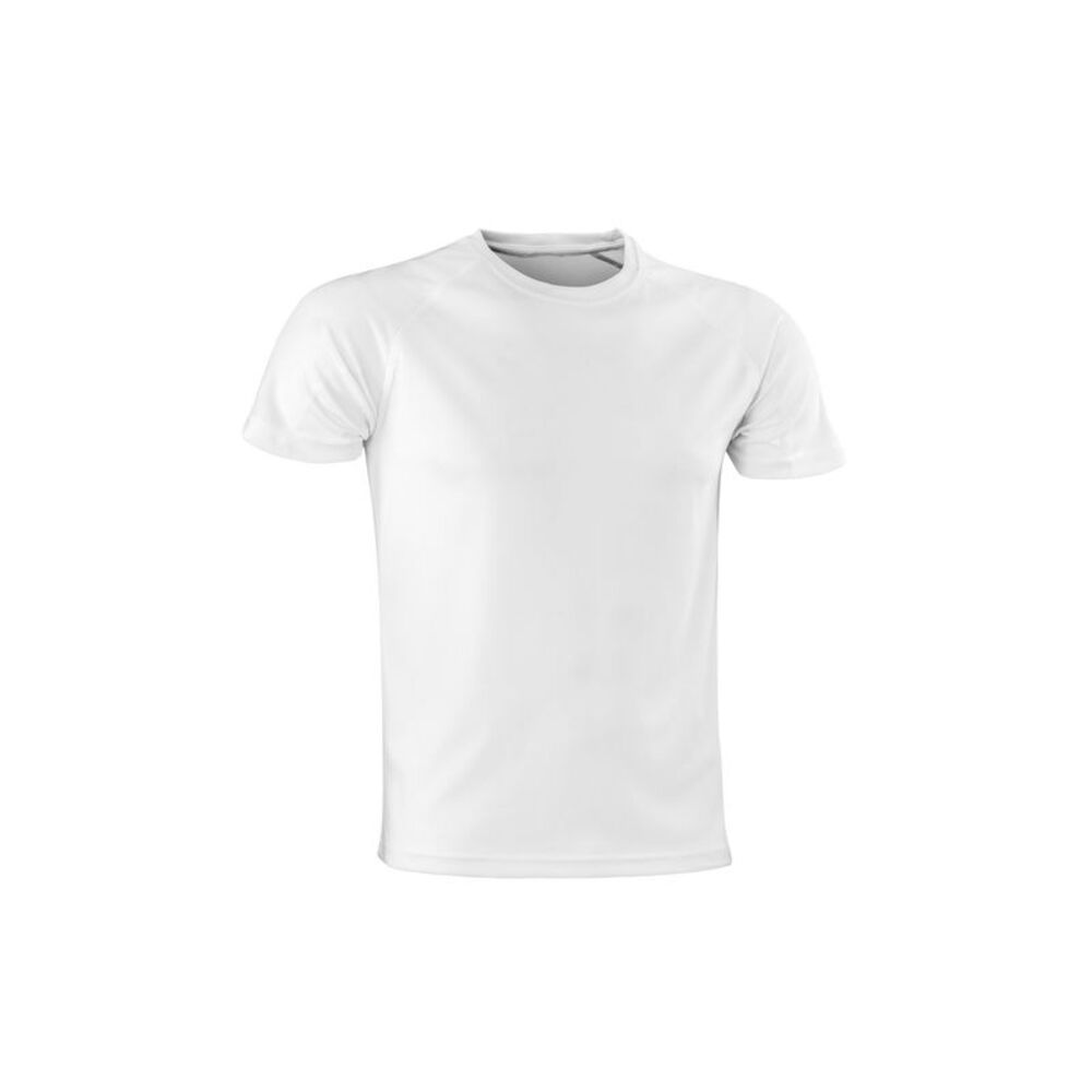 Spiro Adults Unisex Impact Aircool Tee / White